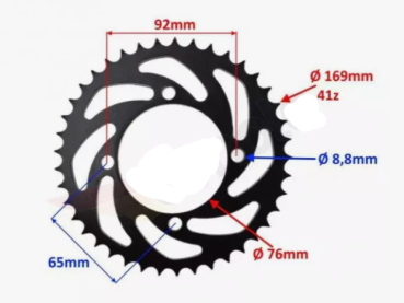 Preview: Kettenrad 428  41 Zähne für Dirtbike Kayo TT 140 14/17 und Dirtbike Kayo TT 125 14/17